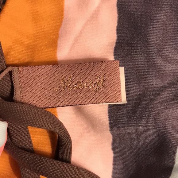 Maaji Orange and Purple Jungle Plunge One Piece Swimsuit Size L - Picture 9 of 11